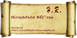 Hirschfeld Rózsa névjegykártya